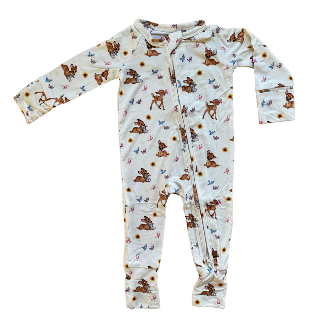 Little Deer Bamboo Infant Zipper Romper