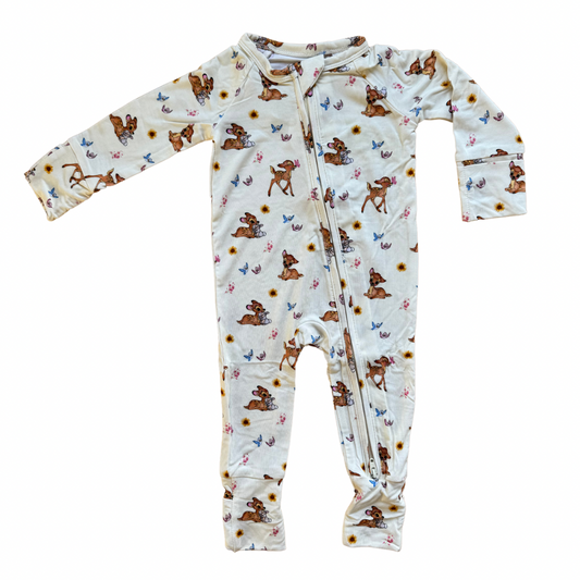 Little Deer Bamboo Infant Zipper Romper