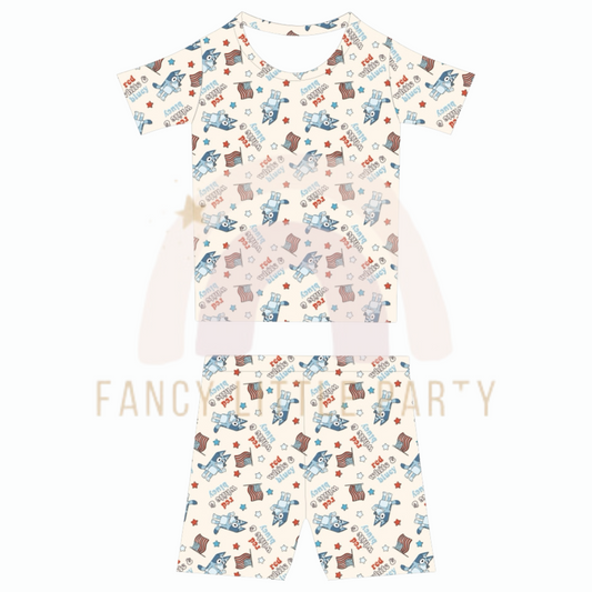 Red, White and Blue Dog Cotton Set - Imperfect Sale