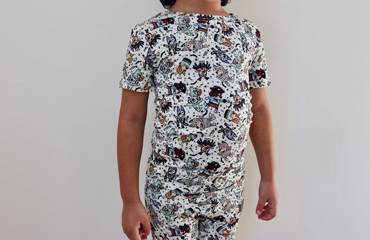 Spooky Sisters Bluey Bamboo Pajama Set