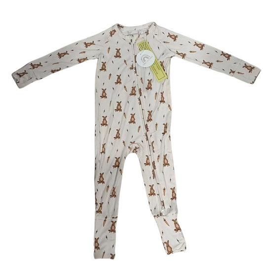 Skater Bunny Bamboo One Piece Zipper Romper