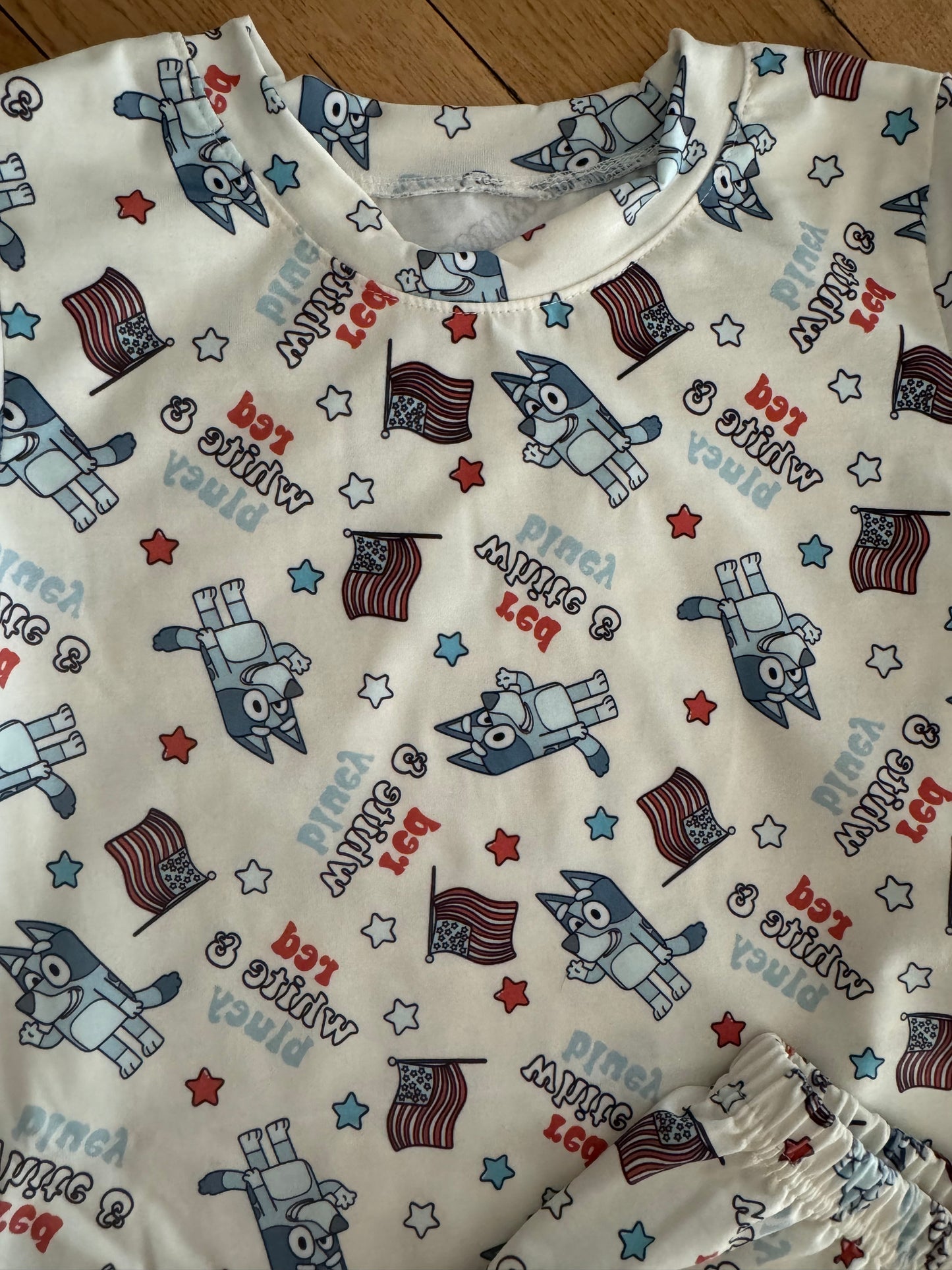 Red, White and Blue Dog Cotton Set - Imperfect Sale