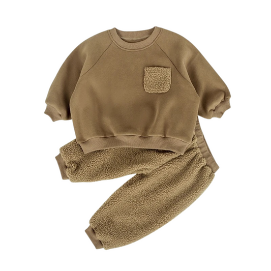 Relaxed Fit Sherpa Sweatsuit Set