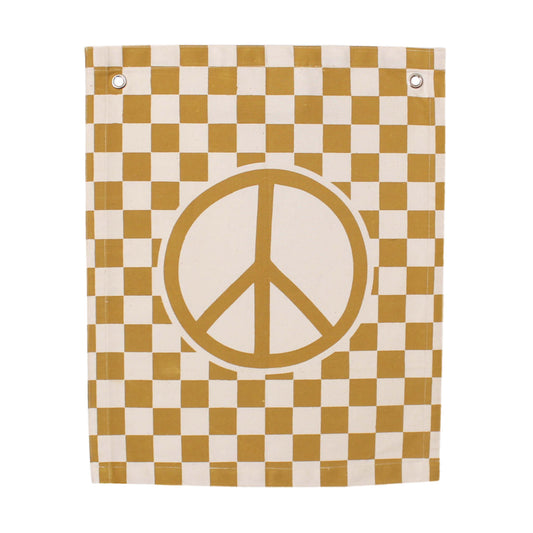 Checkered Peace Sign Banner
